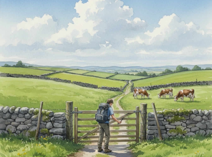 senderista cerrando una cancela